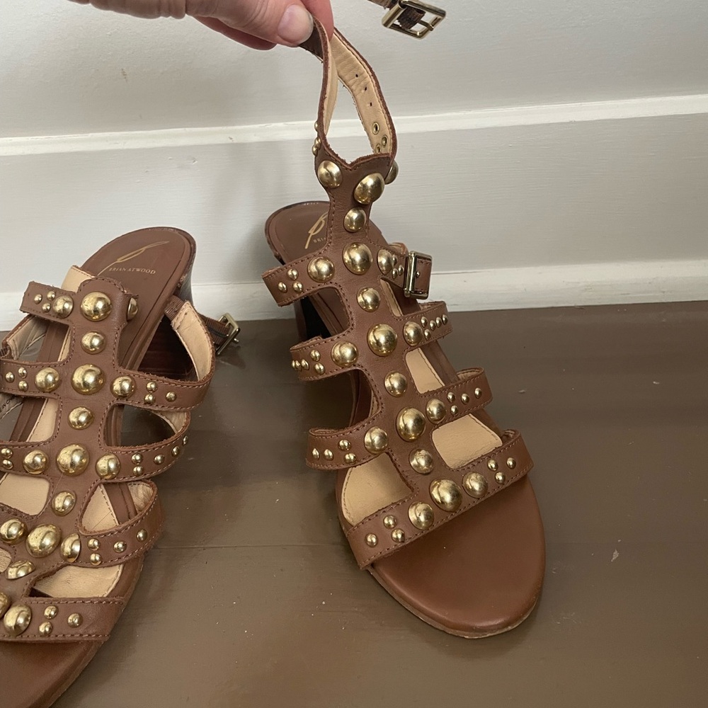 Brown Studded Sandals